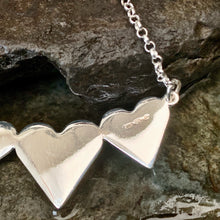 Load image into Gallery viewer, Triple heart and Rosebud Necklace