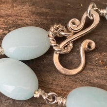 Load image into Gallery viewer, Pale blue Amazonite and Sterling silver bracelet