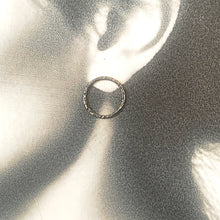 Load image into Gallery viewer, Solid sterling silver and gold circle stud earrings