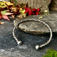 Load image into Gallery viewer, Sterling silver twisted torc cuff bangle