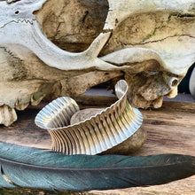 Load image into Gallery viewer, Sterling silver corrugated cuff bracelet