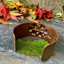 Load image into Gallery viewer, Copper oak leaf cuff bracelet. One of a kind