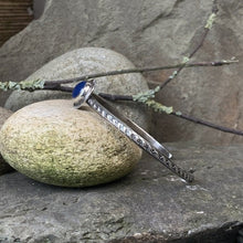 Load image into Gallery viewer, Sterling silver and Blue Onyx stacking bangle