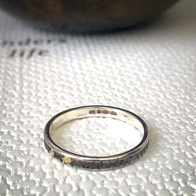 Load image into Gallery viewer, Solid sterling silver and gold ring. Size Q
