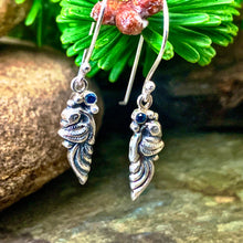 Load image into Gallery viewer, Peacock earrings set with blue cubic zirconia