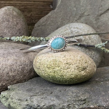 Load image into Gallery viewer, Sterling silver and Amazonite stacking bangle