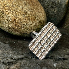 Load image into Gallery viewer, Sterling silver, corrugated ring. UK size I
