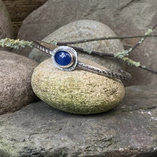 Load image into Gallery viewer, Sterling silver and Blue Onyx stacking bangle