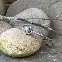 Load image into Gallery viewer, Sterling silver and Prehnite stacking bangle