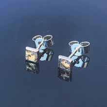 Load image into Gallery viewer, Solid sterling silver and gold tiny stud earrings