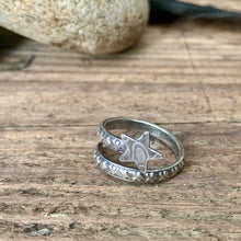 Load image into Gallery viewer, Adjustable sterling silver shooting star ring. Made to order