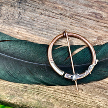 Load image into Gallery viewer, Copper and Sterling silver Pen-annular brooch.