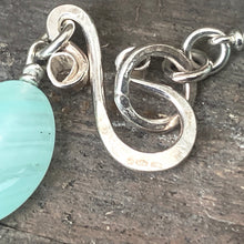 Load image into Gallery viewer, Teal blue Agate and Sterling silver bracelet