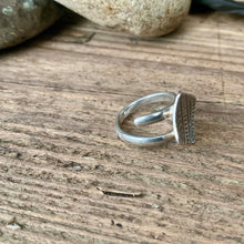 Load image into Gallery viewer, Adjustable sterling silver bohemian square ring. Made to order