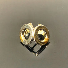 Load image into Gallery viewer, Solid sterling silver and gold polo stud earrings