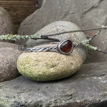 Load image into Gallery viewer, Sterling silver and Rhodolite Garnet stacking bangle