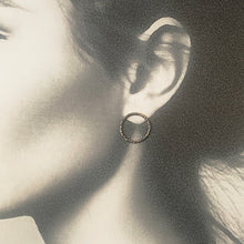 Load image into Gallery viewer, Solid sterling silver and gold circle stud earrings