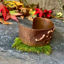 Load image into Gallery viewer, Copper oak leaf cuff bracelet. One of a kind
