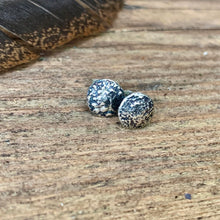 Load image into Gallery viewer, Silver textured moon stud earrings