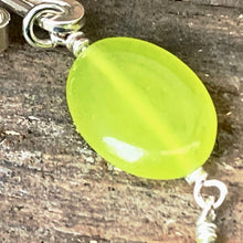 Load image into Gallery viewer, Lime green Chrysolite and Sterling silver bracelet