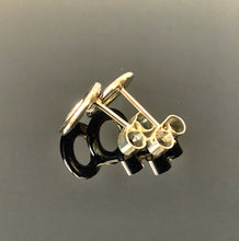 Load image into Gallery viewer, Solid sterling silver and gold polo stud earrings