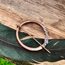 Load image into Gallery viewer, Copper and Sterling silver Pen-annular brooch.
