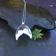 Load image into Gallery viewer, Recycled silver mermaid tail pendant. Limited stock