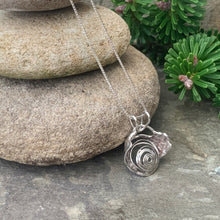 Load image into Gallery viewer, "Galaxy", hollow form, reversible sterling silver pendant.