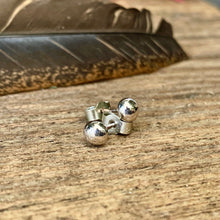 Load image into Gallery viewer, Recycled Silver ball stud earrings