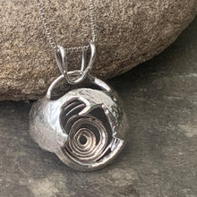 Load image into Gallery viewer, "Galaxy", hollow form, reversible sterling silver pendant.