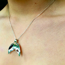 Load image into Gallery viewer, Recycled silver mermaid tail pendant. Limited stock