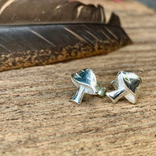 Load image into Gallery viewer, Silver mushroom stud earrings