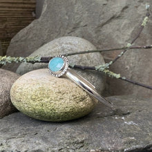 Load image into Gallery viewer, Sterling silver and Amazonite stacking bangle