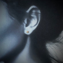 Load image into Gallery viewer, Solid sterling silver and gold tiny stud earrings