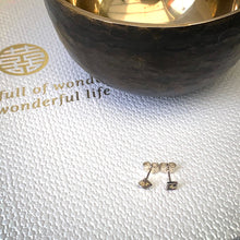 Load image into Gallery viewer, Solid sterling silver and gold tiny stud earrings