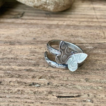 Load image into Gallery viewer, Adjustable sterling silver Butterfly ring. Made to order