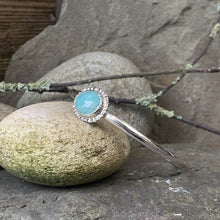 Load image into Gallery viewer, Sterling silver and Amazonite stacking bangle