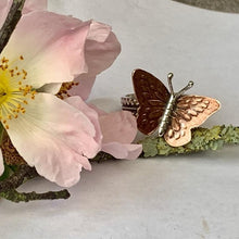 Load image into Gallery viewer, Sterling silver and copper Butterfly ring- UK size O