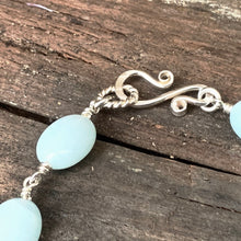 Load image into Gallery viewer, Pale blue Amazonite and Sterling silver bracelet