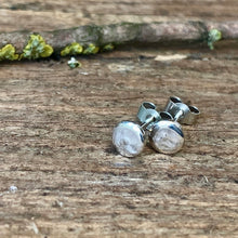 Load image into Gallery viewer, Silver delicate dot stud earrings