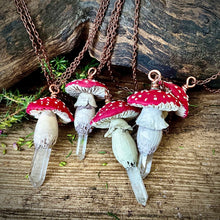 Load image into Gallery viewer, Crystal wand mushroom necklaces