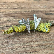 Load image into Gallery viewer, Silver textured hearts stud earrings