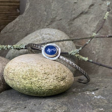 Load image into Gallery viewer, Sterling silver and Blue Onyx stacking bangle