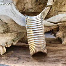 Load image into Gallery viewer, Sterling silver corrugated cuff bracelet
