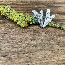 Load image into Gallery viewer, Silver textured hearts stud earrings