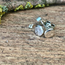 Load image into Gallery viewer, Silver delicate dot stud earrings