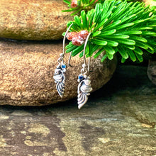 Load image into Gallery viewer, Peacock earrings set with blue cubic zirconia