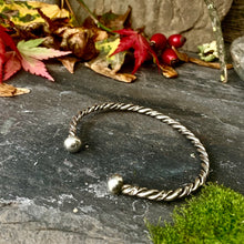 Load image into Gallery viewer, Sterling silver twisted torc cuff bangle