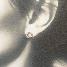 Load image into Gallery viewer, Solid sterling silver and gold polo stud earrings