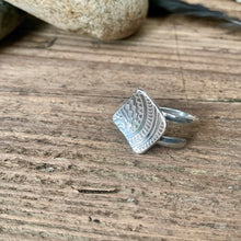 Load image into Gallery viewer, Adjustable sterling silver bohemian square ring. Made to order